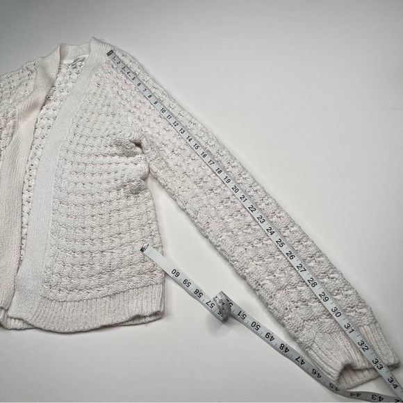 Haven Well Within Open Stitch Cardigan Sweater White Knit Beachy Boho Office - Picture 10 of 12